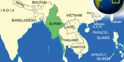 Burma və ya Myanma xəritə 