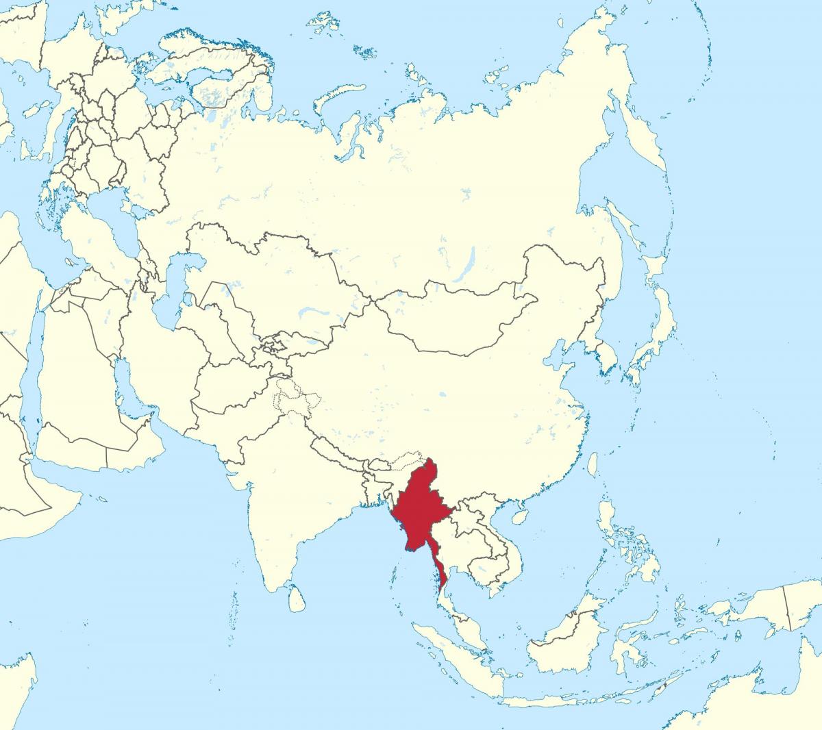 dünyanın xəritəsi Myanma Birma 