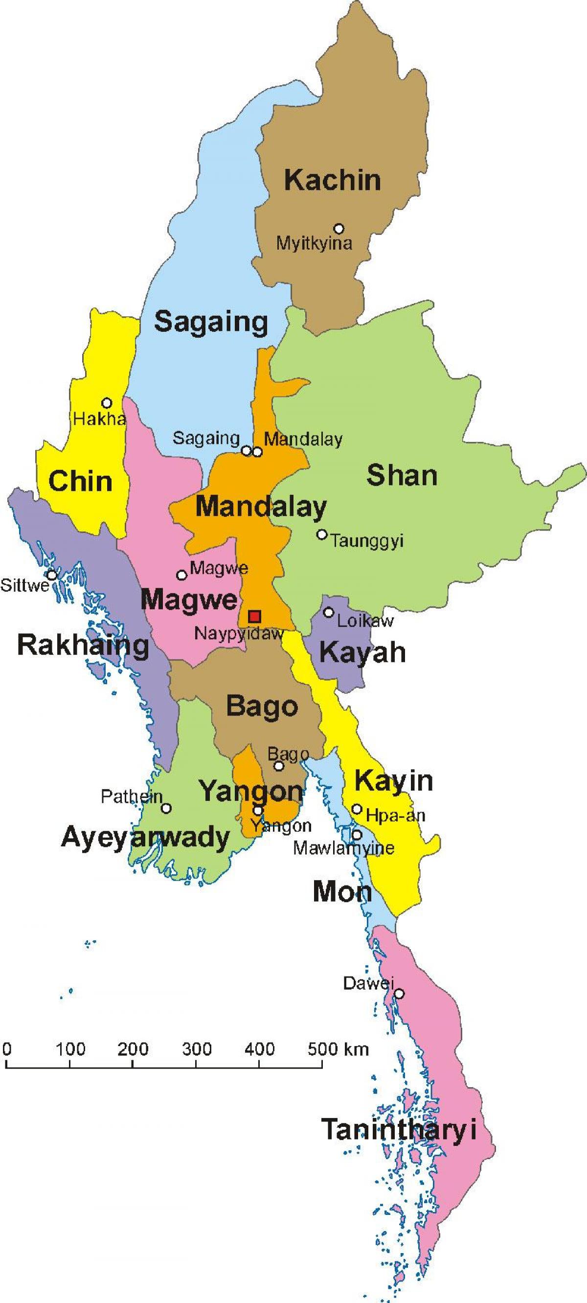 Myanmar xəritə-foto