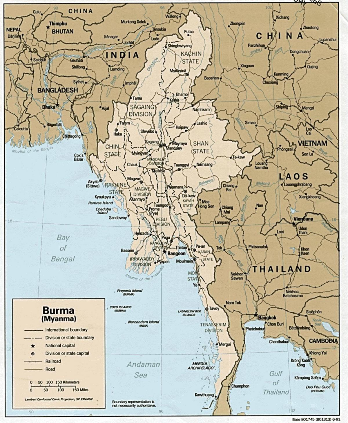 yangon Burma xəritə