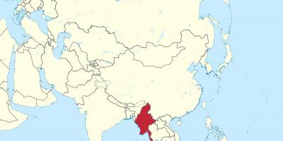 Dünyanın xəritəsi Myanma Birma 